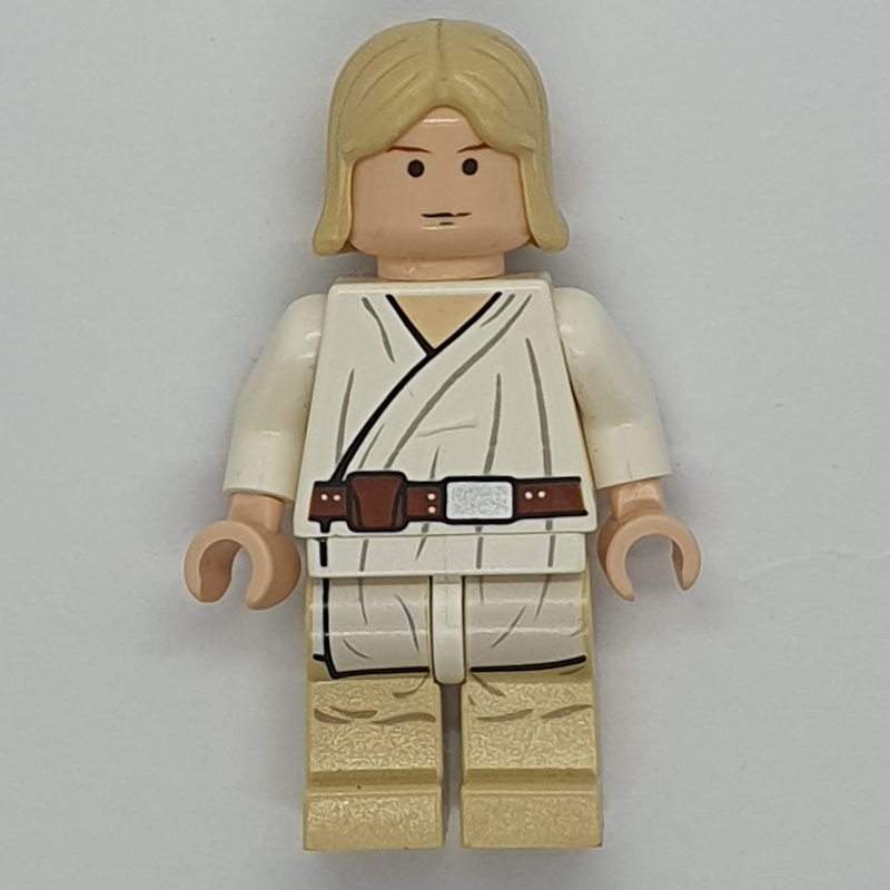 LEGO Luke Skywalker, White Robe, Straight Tan Hair, Black Eyes (fig-003952)