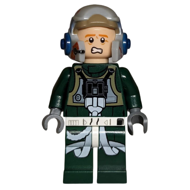 LEGO Rebel Pilot A-wing, Dark Green Uniform, Sand Blue Helmet Stripe (fig-003964)