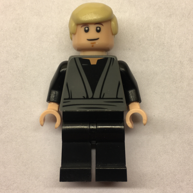 LEGO Luke Skywalker, Dark Bluish Gray Robes, Tan Hair, Dual Sided Head (fig-003989)