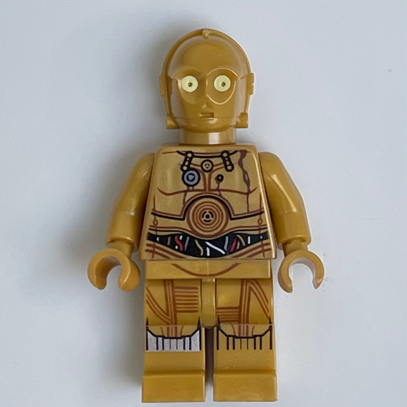 LEGO C-3PO, Pearl Gold, Colorful Wires, Printed Legs, Restraining Bolt (fig-004046)