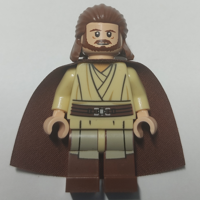 LEGO Qui-Gon Jinn, Printed Reddish Brown Legs, Cape (fig-004052)