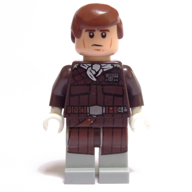 LEGO Han Solo, Hoth Outfit, Dark Brown Jacket with White Neckerchief (fig-004128)