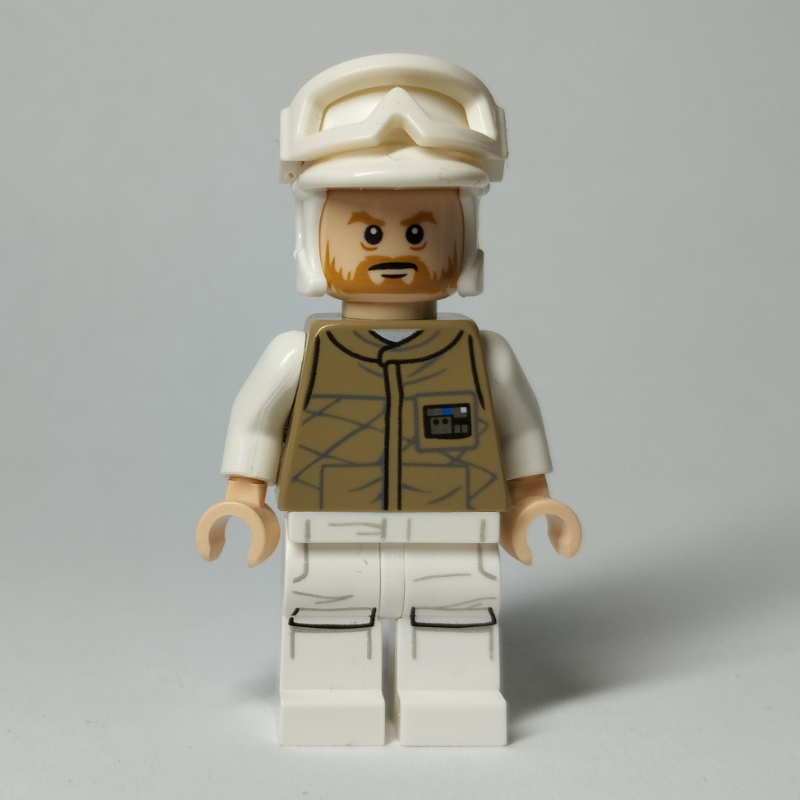 LEGO Rebel Trooper in Hoth Uniform, White Hat, Dark Tan Jacket, Beard (fig-004129)