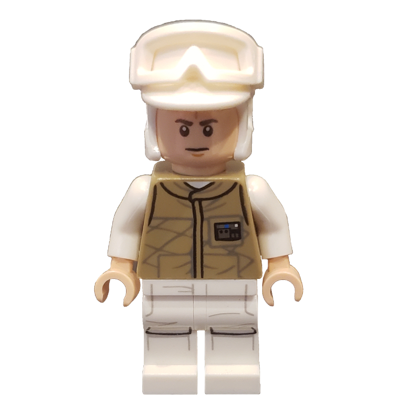 LEGO Rebel Trooper in Hoth Uniform, White Hat, Dark Tan Jacket (fig-004130)
