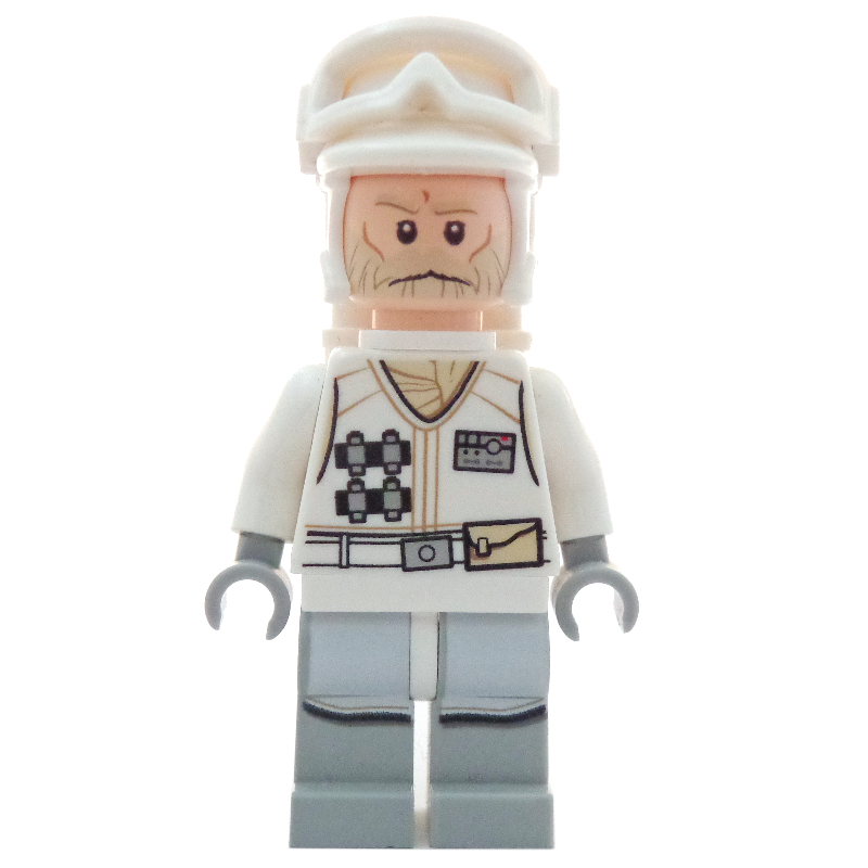 LEGO Rebel Trooper in Hoth Uniform, White Hat, White Jacket, Tan Beard, Backpack (fig-004132)