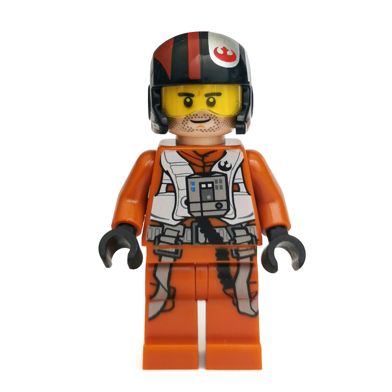 LEGO Poe Dameron, Dark Orange Pilot Outfit, Helmet with Visor (fig-004156)