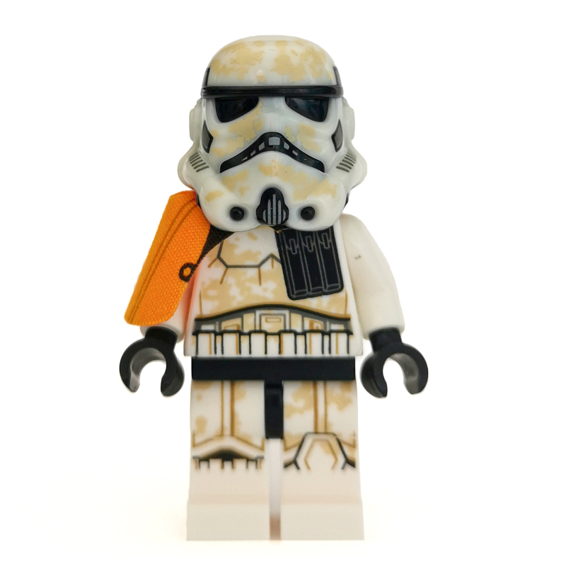 LEGO Sandtrooper Squad Leader / Captain, Orange Pauldron, Neck Bracket, Dual Molded Helmet, Open Mouth (fig-004166)