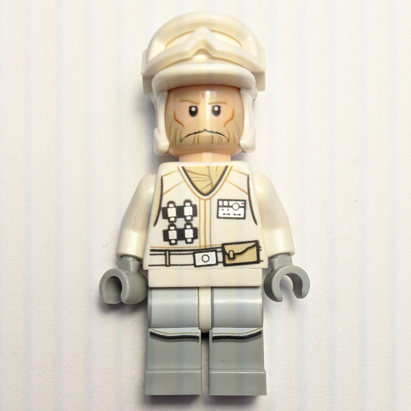 LEGO Rebel Trooper in Hoth Uniform, White Hat, White Jacket, Tan Beard, No Backpack (fig-004169)