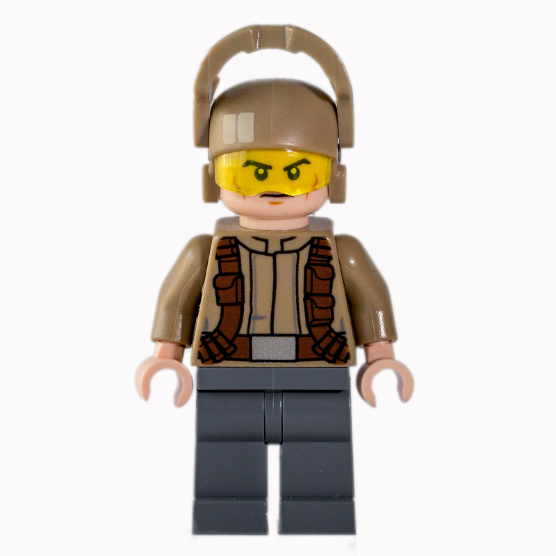 LEGO Resistance Soldier, Dark Tan Helmet, Dark Tan Shirt, Cheek Lines (fig-004176)