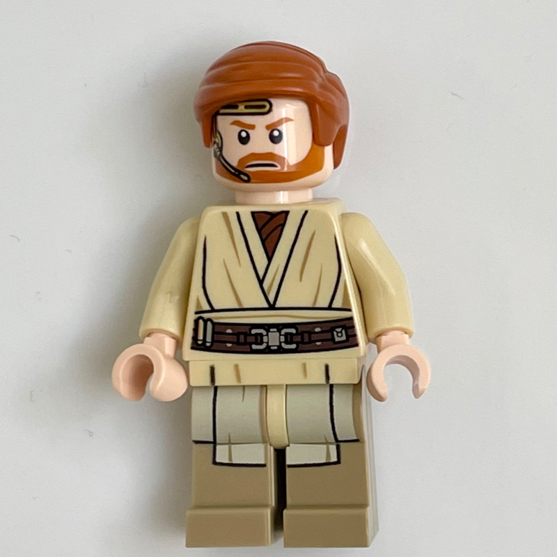 LEGO Obi-Wan Kenobi, Dark Tan Printed Legs, Headset (fig-004185)