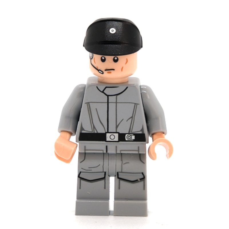 LEGO Imperial Crew, Light Bluish Gray Uniform, Black Cap, Closed Mouth (fig-004187)