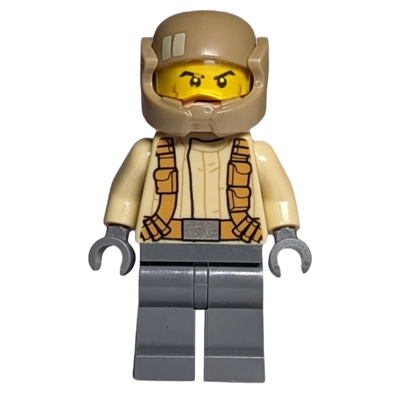LEGO Resistance Soldier, Dark Tan Helmet, Tan Shirt, Cheek Lines (fig-004200)