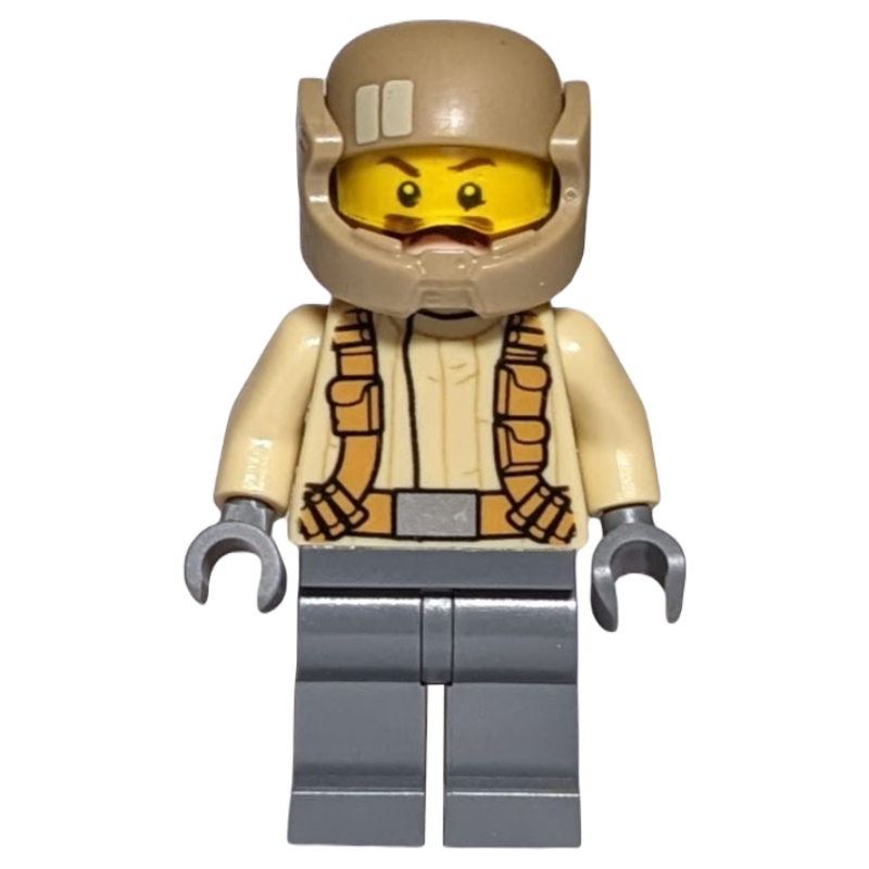 LEGO Resistance Soldier, Dark Tan Helmet, Tan Shirt, Moustache (fig-004201)