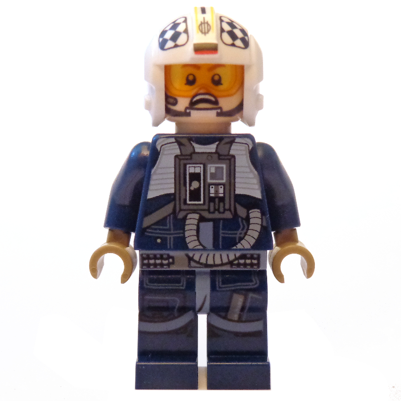 LEGO Rebel Pilot U-wing / Y-wing, Dark Blue Flight Suit, Black and White Checks on Helmet (fig-004217)