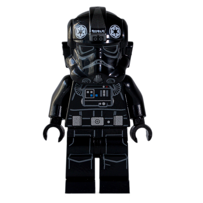 LEGO TIE Pilot, Printed Legs, 3 Silver Buckles on Belt (fig-004338)