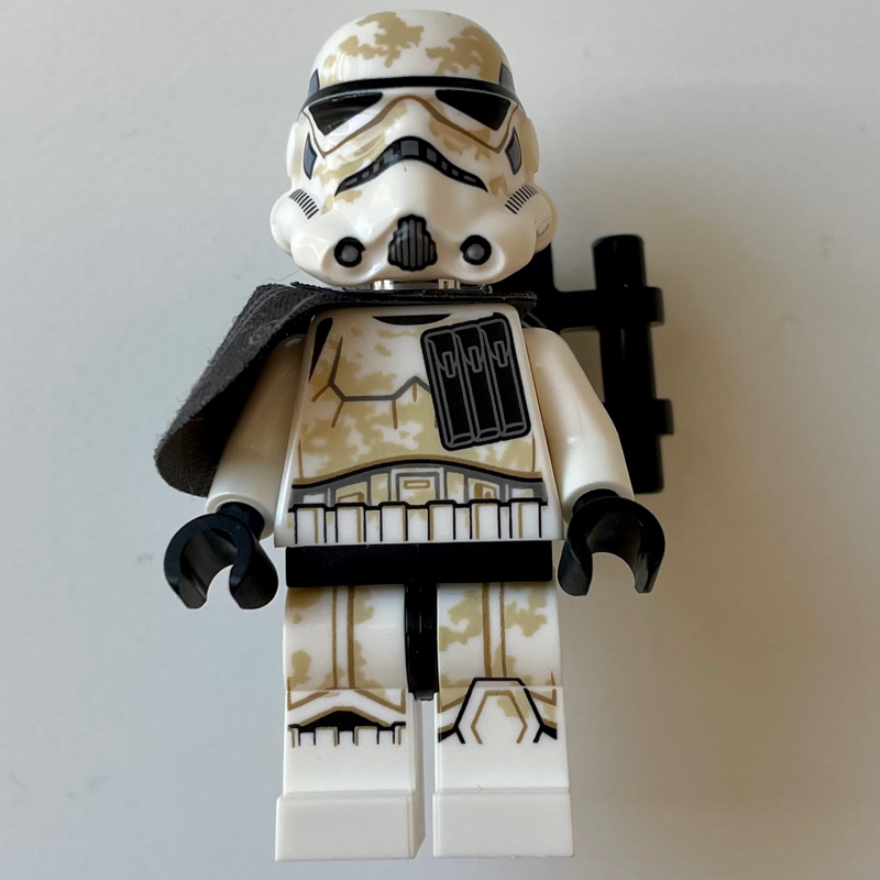 LEGO Sandtrooper, Black Pauldron, Neck Bracket with Double Stud, Open Mouth (fig-004353)