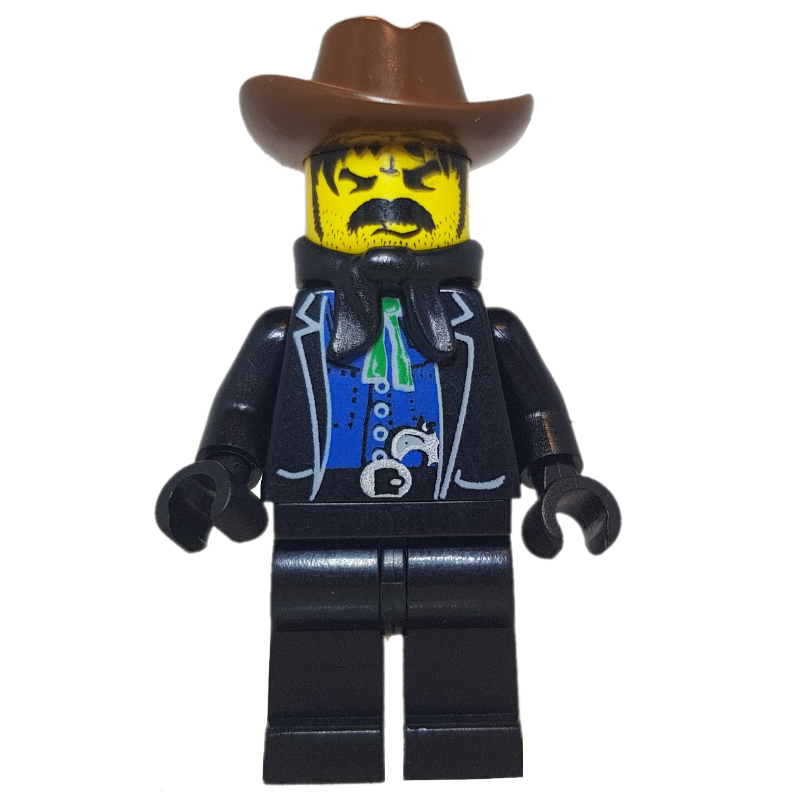 LEGO Bandit - Western, Black Jacket, Black Handkerchief, Brown Hat (fig-004363)