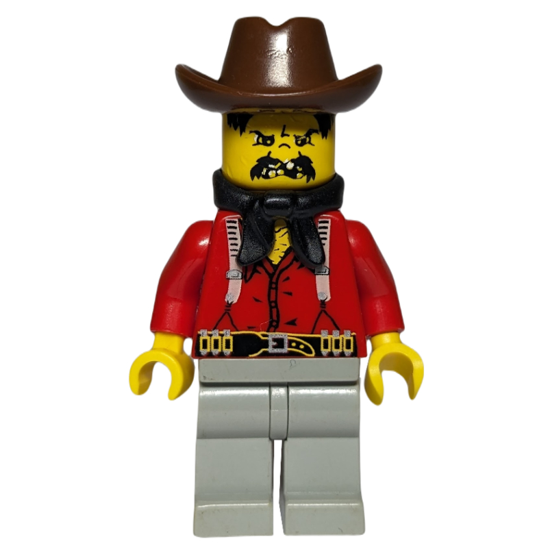 LEGO Bandit - Western, Red Shirt, Black Handkerchief, Brown Hat (fig-004364)