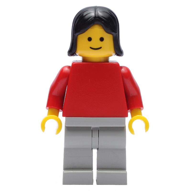 LEGO Woman - Red Torso, Light Gray Legs (fig-004389)