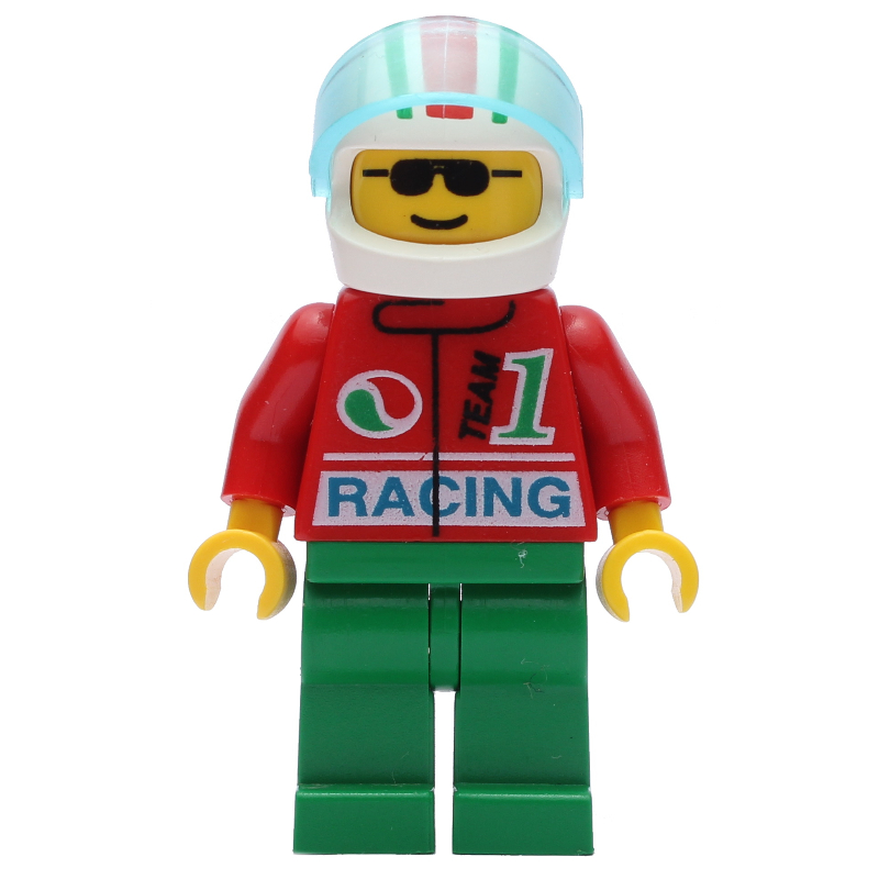 LEGO Racer - Octan, Red Torso, Green Legs, White Helmet (fig-004396)