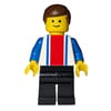 Man - White Torso with Blue/Red Stripes, Black Legs