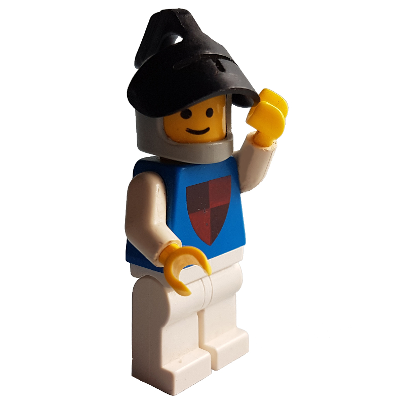 LEGO Knight (Quartered Shield) - White Legs, Black Visor (fig-004478)