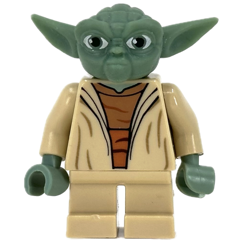 LEGO Yoda, Sand Green Head with Gray Hair, Dark Orange Sash (Clone Wars) (fig-004483)
