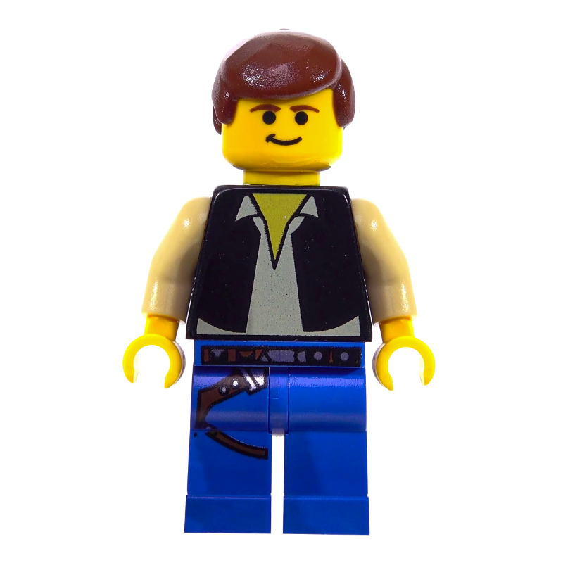 LEGO Han Solo, Black Vest, Yellow Skin, Blue Legs (3626c Head) (fig-004498)