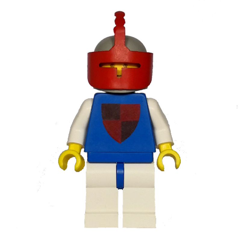 LEGO Knight (Quartered Shield) - White Legs, Red Visor (fig-004515)