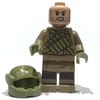 Resistance Soldier, Olive Green Helmet, Dark Tan Hoodie with Ammo Pouch