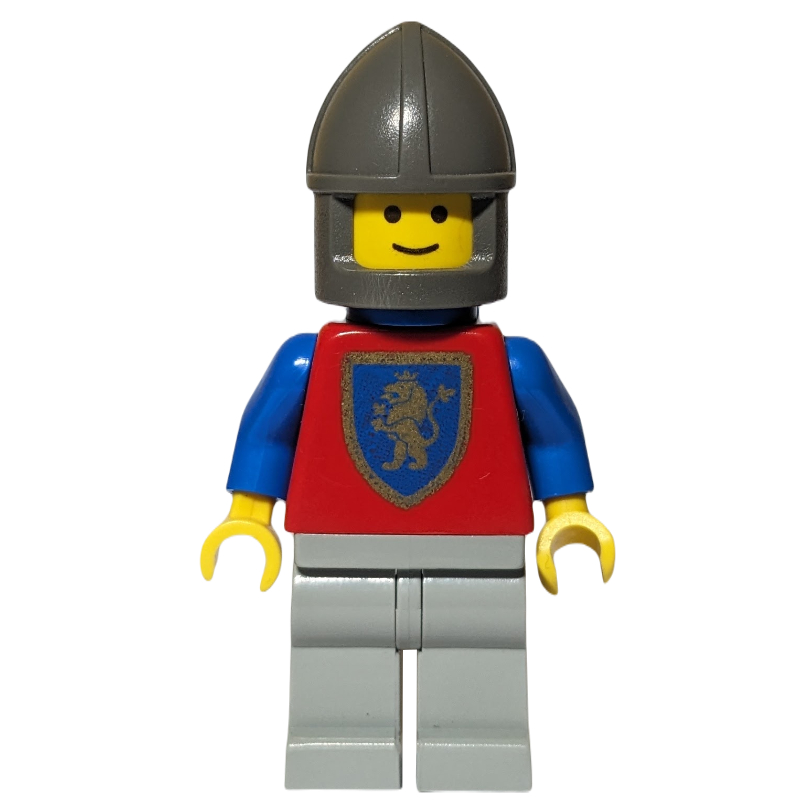 LEGO Knight (Crusader Lion) - Light Gray Legs, Plastic Cape (fig-004577)