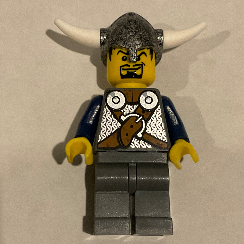 LEGO Viking Warrior - Armour, Belts, Dark Blue Arms, Dark Gray Legs (fig-004682)