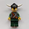 Viking Warrior - Armour, Battle Axe on Torso, Sand Green Arms, Dark Green Legs, Light Gray Hair