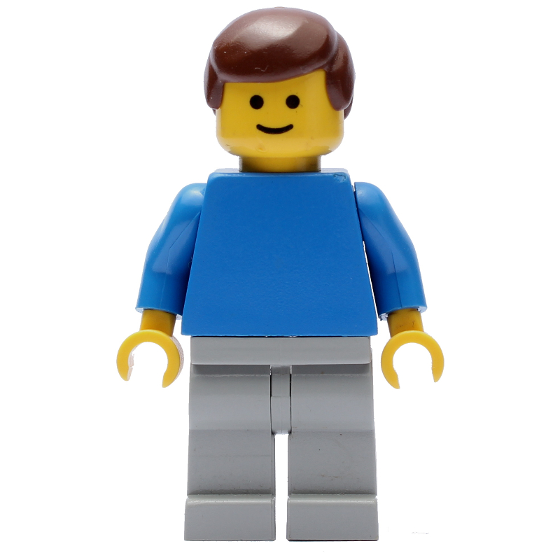 LEGO Man - Blue Torso, Light Grey Legs (fig-004691)
