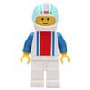 Racer - White Torso with Red/Blue Stripes, White Legs, White Helmet