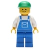 Man - White Torso, Blue Overall, Green Cap