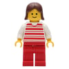 Woman - Red/White Striped Shirt, White Arms, Red Legs (3626b Head)