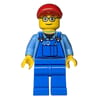 Worker - Medium Blue Torso, Blue Overall, Glasses