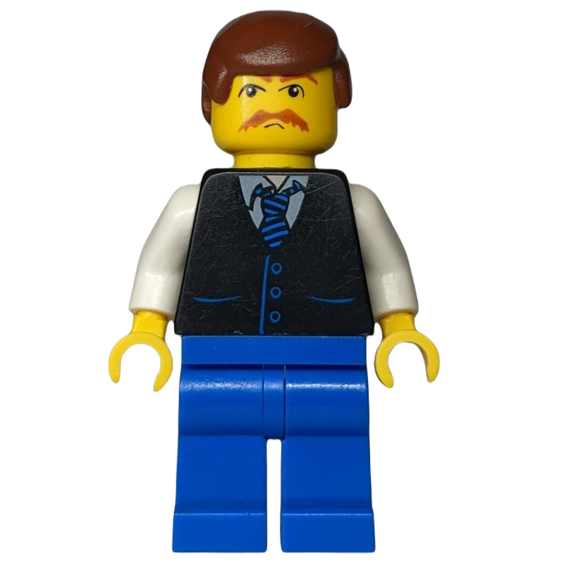 LEGO Man, Black Jacket, White Arms. Blue Legs (fig-004753)