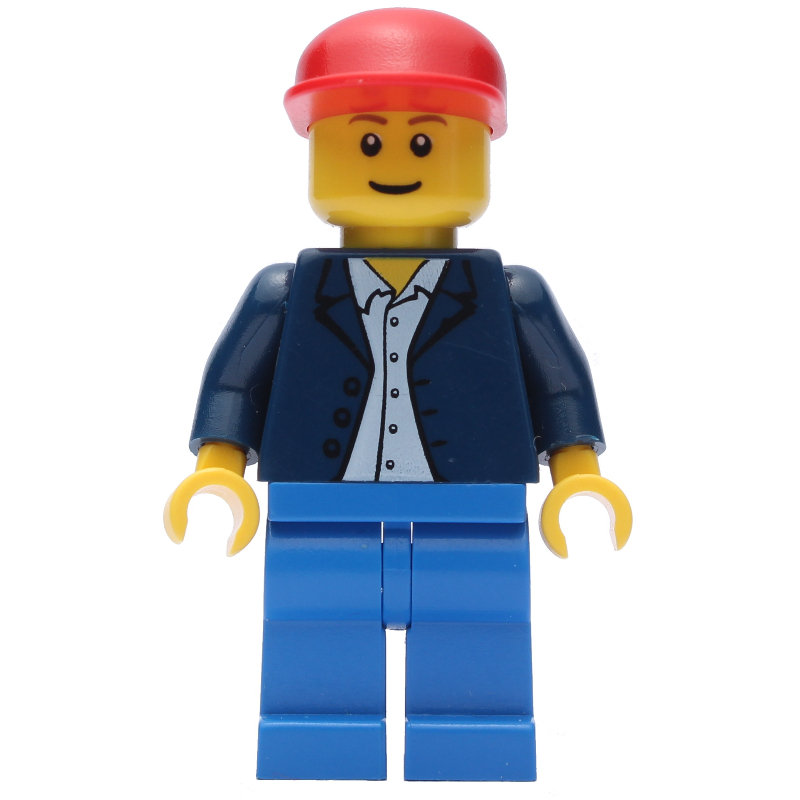 LEGO Dark Blue Jacket, Blue Legs, Red Cap (fig-004754)