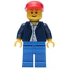 Dark Blue Jacket, Blue Legs, Red Cap