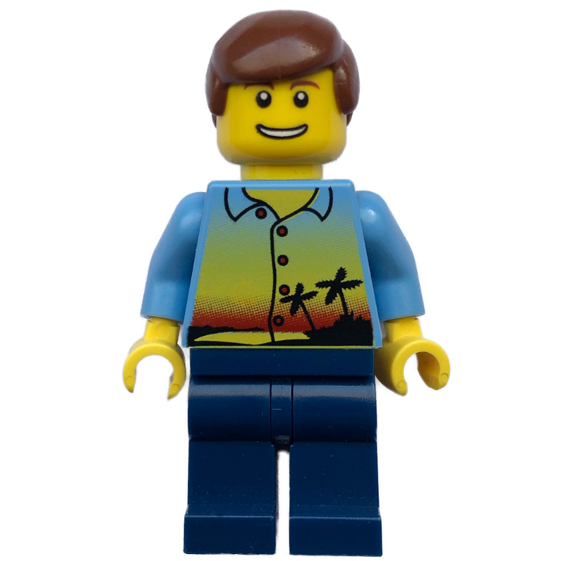 LEGO Man - Hawaiian Shirt, Dark Blue Legs (fig-004770)
