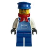 Train Machinist - White Torso, Blue Overall, Blue Hat, Red Scarf