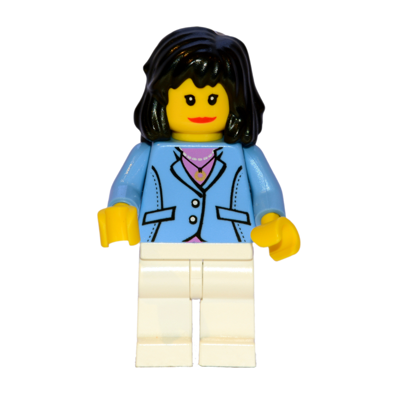 LEGO Woman - Medium Blue Jacket, White Legs (fig-004784)