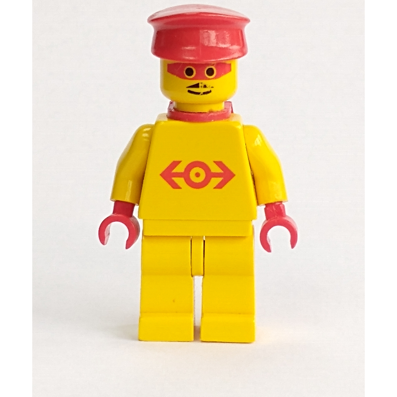 LEGO Train Employee - Yellow Torso, Yellow Legs, Red Hat, Red Mask, Red Cape (fig-004812)