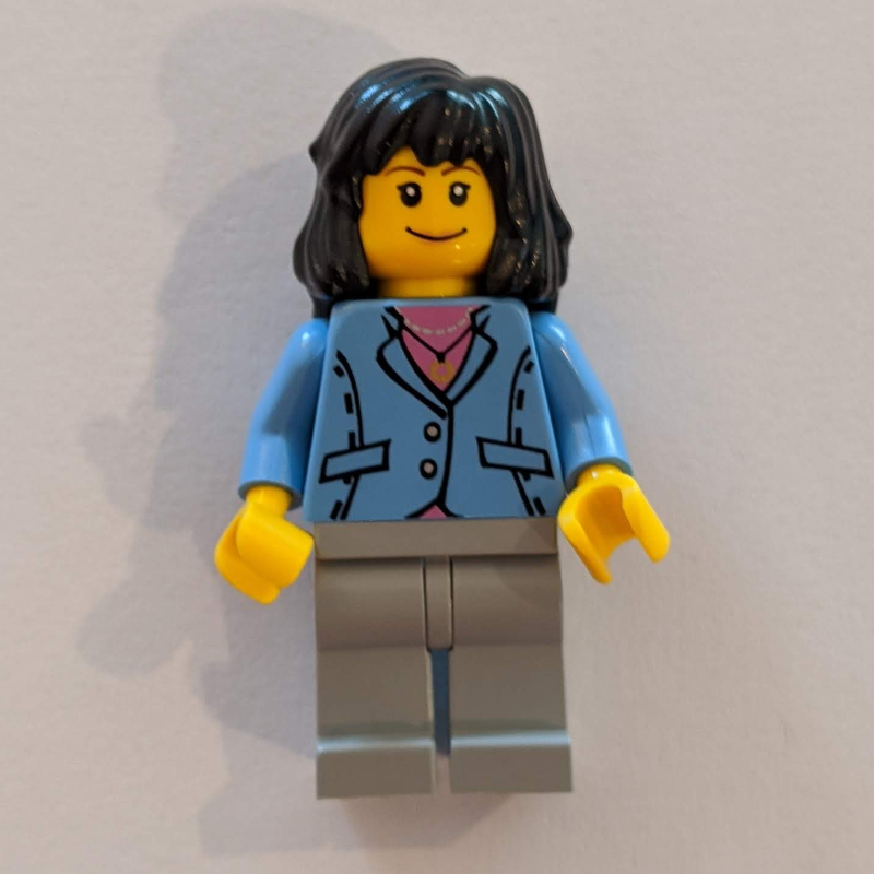 LEGO Woman - Medium Blue Torso, Light Bluish Gray Legs (fig-004813)