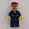 Conductor - Dark Blue Jacket, Dark Blue Legs, Dark Red Hat, Glasses, Beard