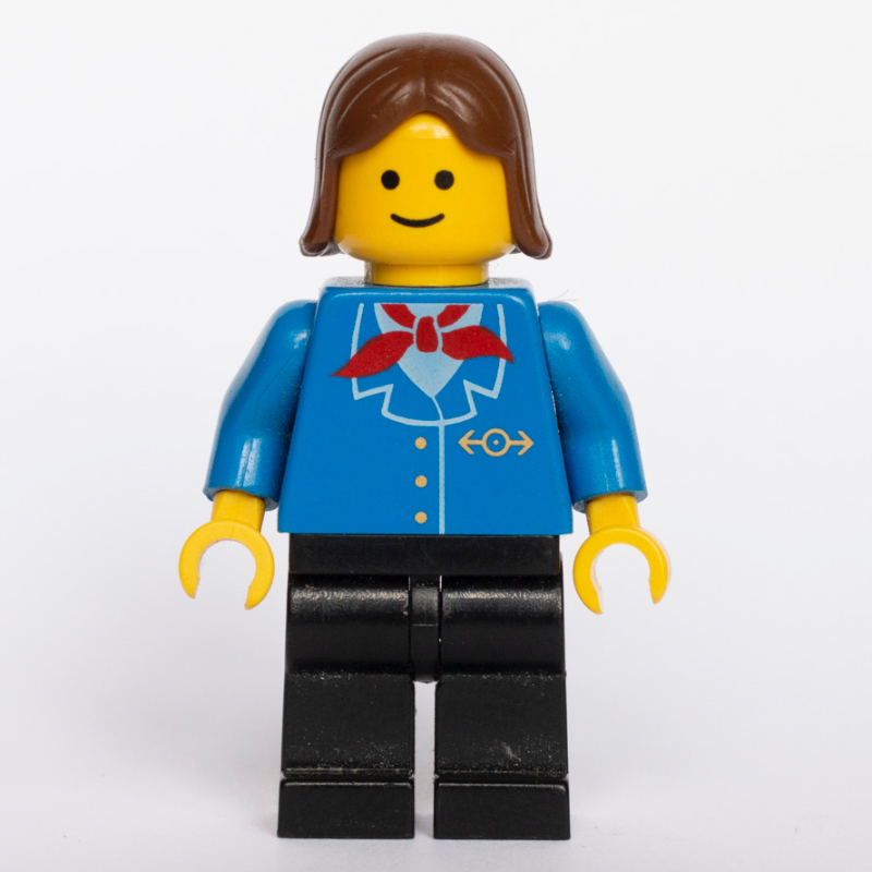 LEGO Train Worker - Blue Jacket, Black Legs, Female (fig-004825)