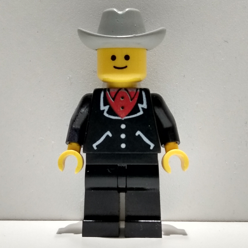 LEGO Man - Black Suit, Light Bluish Gray Cowboy Hat (fig-004827)