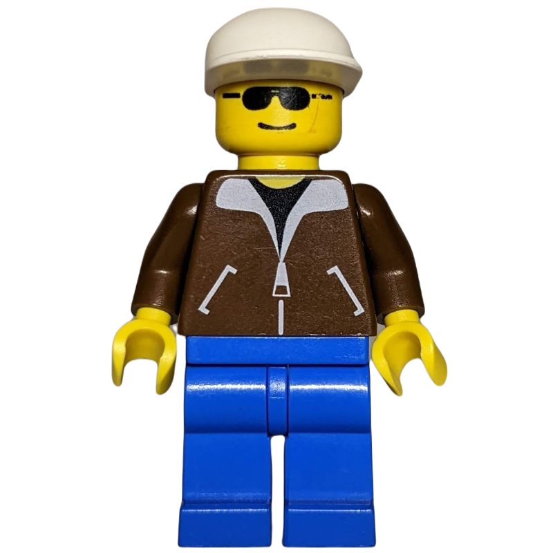 LEGO Man - Brown Jacket, Blue Legs, White Cap (fig-004906)